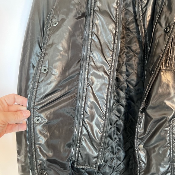 Tallia Mens Size L Black Jacket Coat w/ Zipper 5 Snap & Detachable Collar - Picture 7 of 14